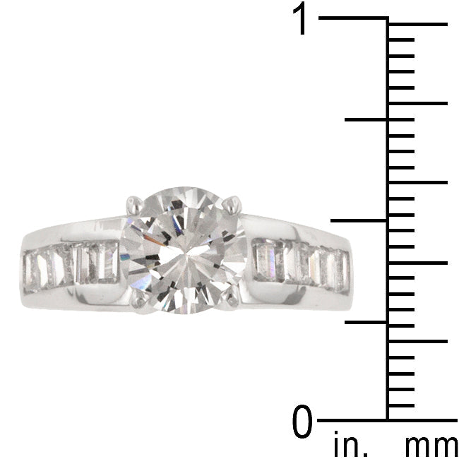 LOVCIA Pure Radiance Platinum-Luster Cubic Zirconia Engagement Ring