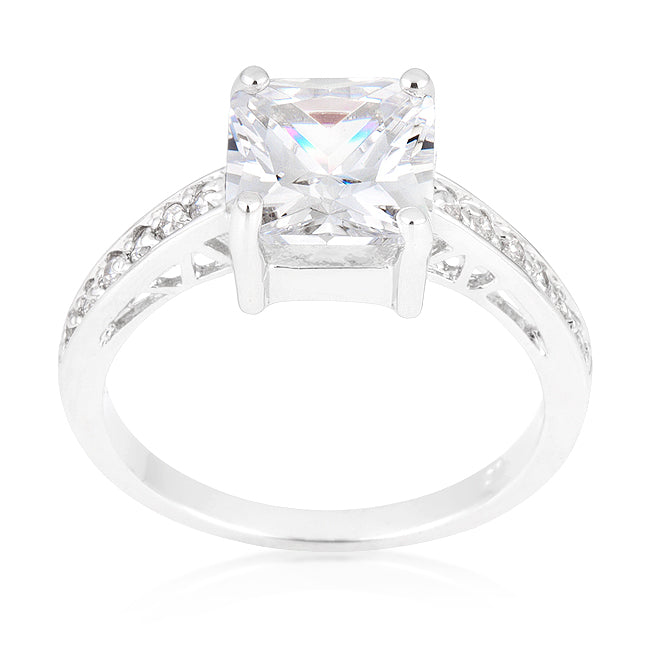 LOVCIA Elegant Princess-Cut Cubic Zirconia Ring