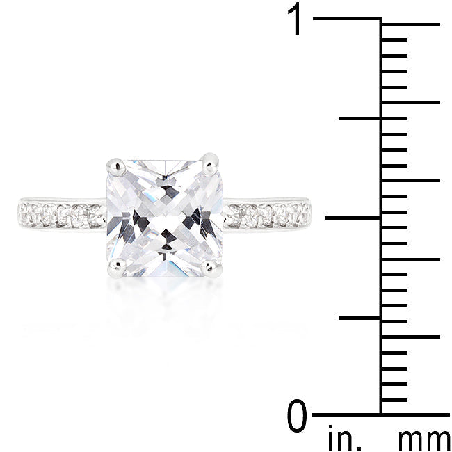 LOVCIA Elegant Princess-Cut Cubic Zirconia Ring