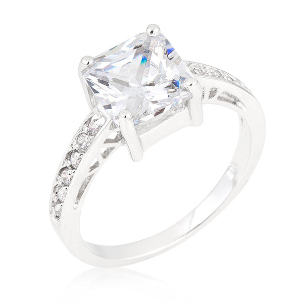 LOVCIA Elegant Princess-Cut Cubic Zirconia Ring