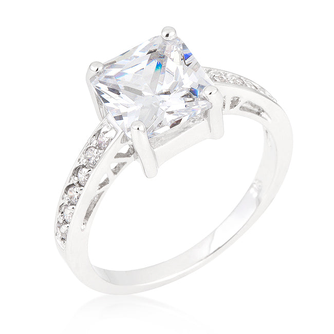 LOVCIA Elegant Princess-Cut Cubic Zirconia Ring