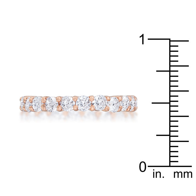 LOVCIA Eternal Love Rose Gold Cubic Zirconia Band