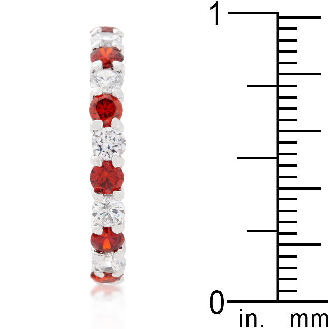 LOVCIA Garnet Cubic Zirconia Eternity Band in 925 Sterling Silver