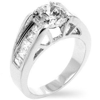 LOVCIA Elegant Baguette Channel Set Engagement Ring