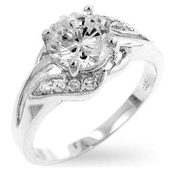 LOVCIA Radiant Floral-Inspired Engagement Ring