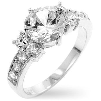 LOVCIA Pure Essence Elegant Cubic Zirconia Engagement Ring