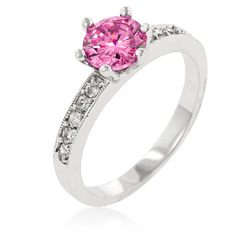 LOVCIA Elegant Petite Pink Stone Engagement Ring