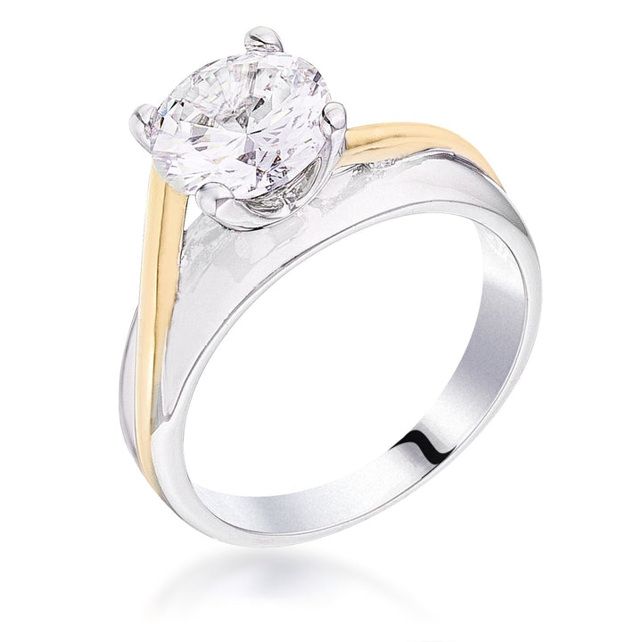 LOVCIA Timeless Two-Tone Gold and Silver Solitaire Ring