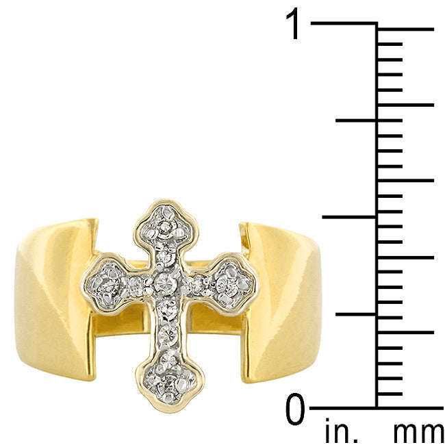 LOVCIA Elegant Two-Tone Cross Band Ring