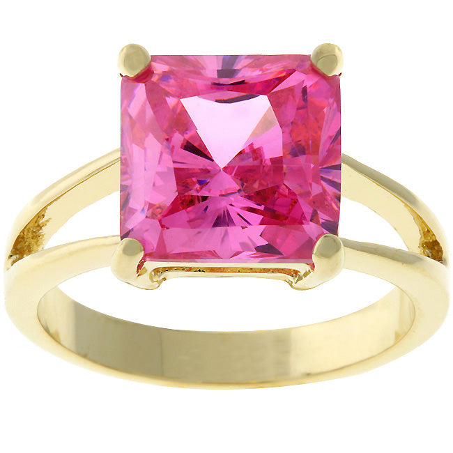 LOVCIA Luxe Essence Princess Cut Pink Solitaire Ring