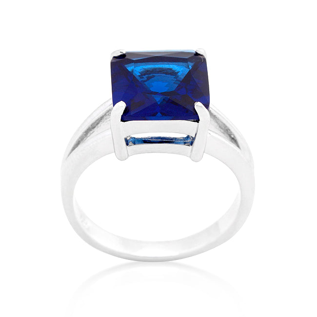 LOVCIA Elegant Sapphire Cubic Zirconia Gypsy Ring