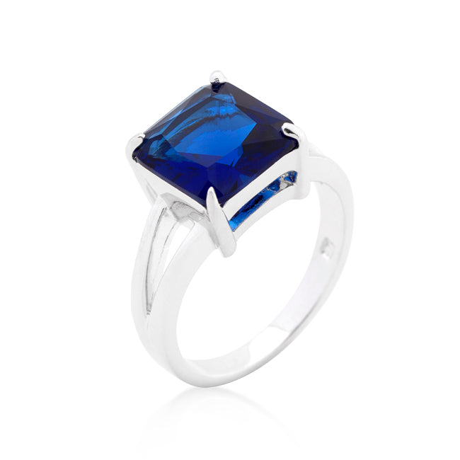 LOVCIA Elegant Sapphire Cubic Zirconia Gypsy Ring