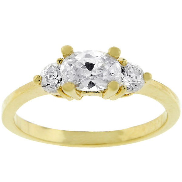 LOVCIA Golden Radiance Oval Triplet Ring