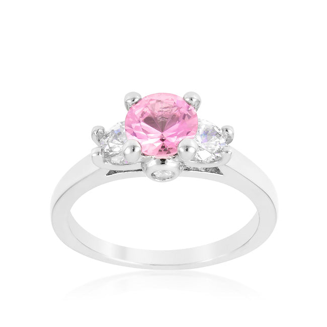 LOVCIA Elegant Triple Stone Pink Ice Ring