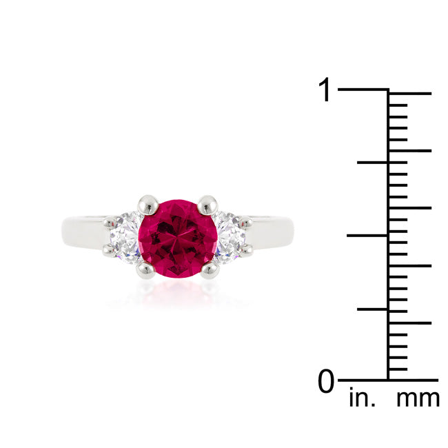 LOVCIA Elegant Three-Stone Pink Tourmaline Ring