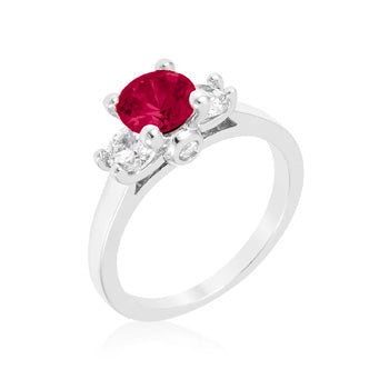 LOVCIA Elegant Three-Stone Pink Tourmaline Ring