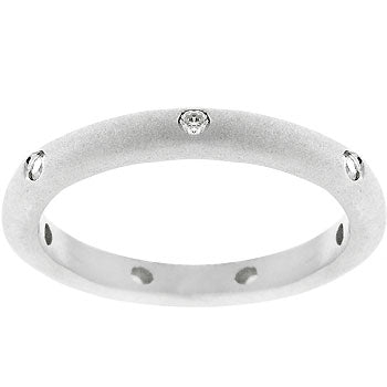 LOVCIA Divine Grace Elegant Matte Silver Eternity Band