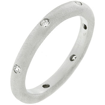 LOVCIA Divine Grace Elegant Matte Silver Eternity Band