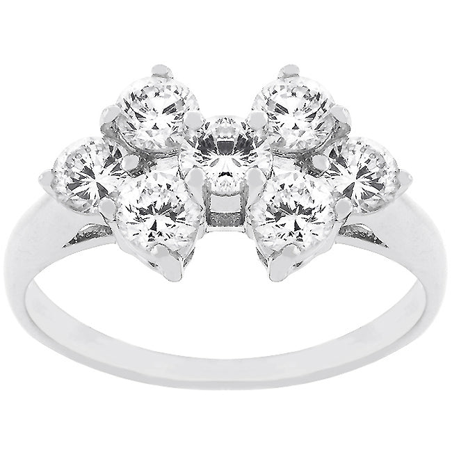 LOVCIA Sparkling Round Cut Cubic Zirconia Cluster Ring