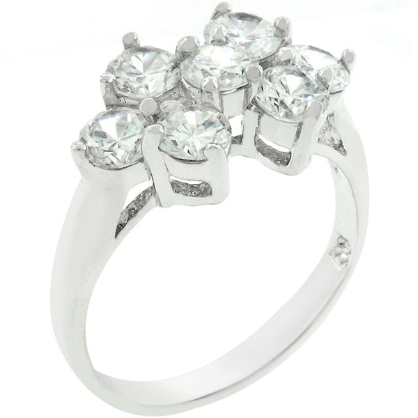 LOVCIA Sparkling Round Cut Cubic Zirconia Cluster Ring