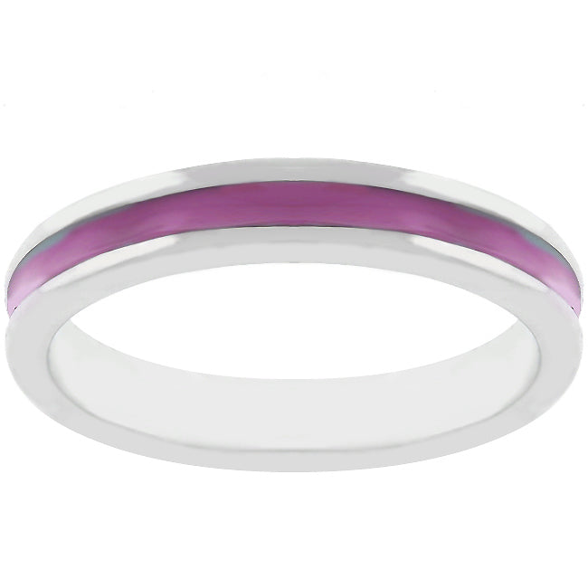 LOVCIA Eternal Fuchsia Enamel Stackable Ring