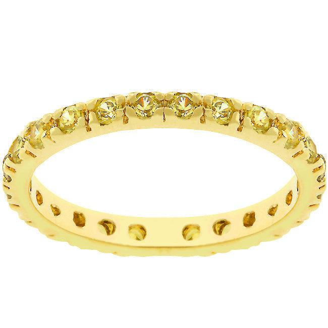 LOVCIA Radiant Yellow Gold Cubic Zirconia Eternity Band