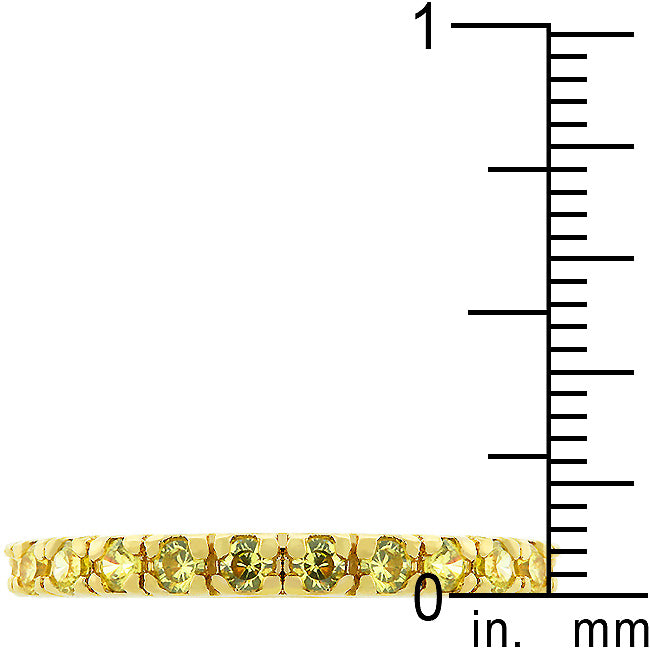 LOVCIA Radiant Yellow Gold Cubic Zirconia Eternity Band