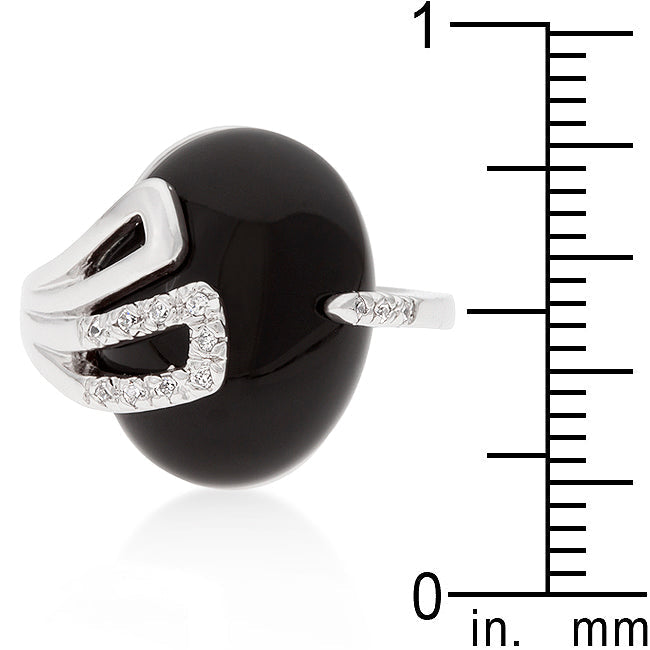 LOVCIA Elegant Black Onyx Cocktail Ring