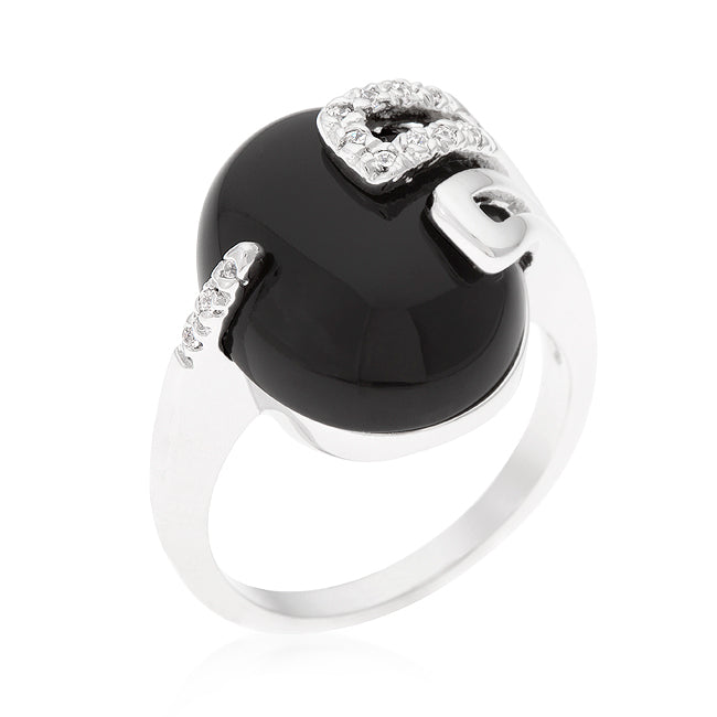 LOVCIA Elegant Black Onyx Cocktail Ring