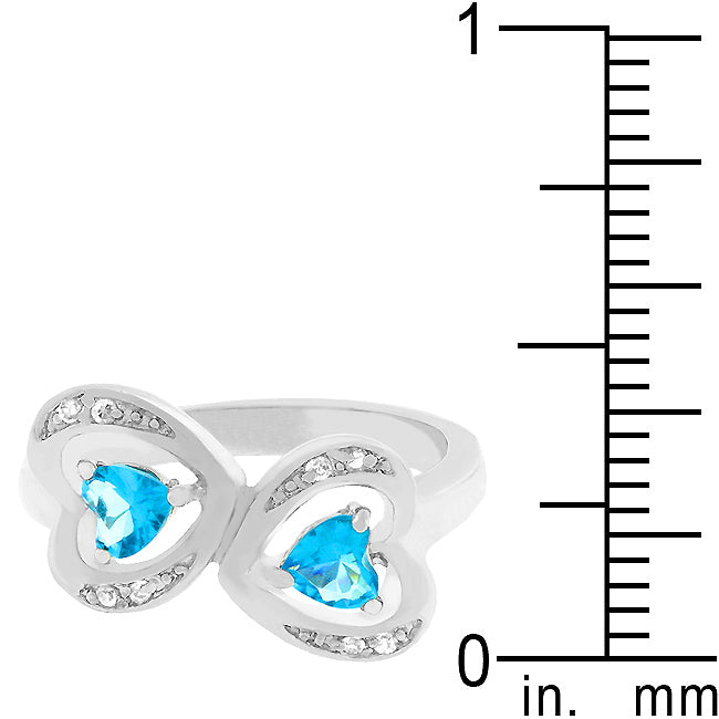 LOVCIA Twin Hearts Cubic Zirconia Ring