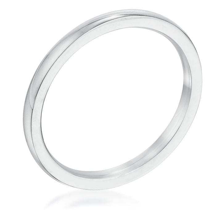 LOVCIA Elegant 2mm Stainless Steel Eternity Wedding Ring