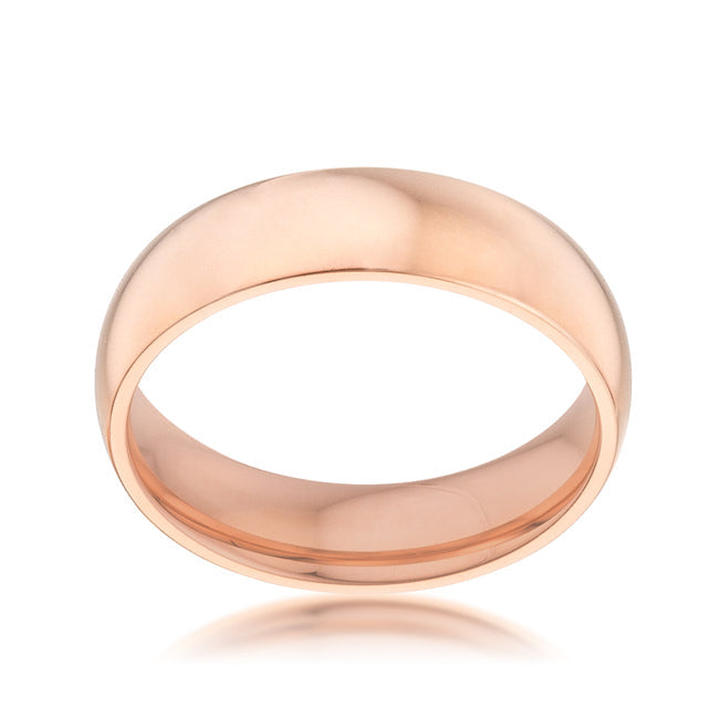 LOVCIA Elegant 5mm Rose Gold Stainless Steel Wedding Band