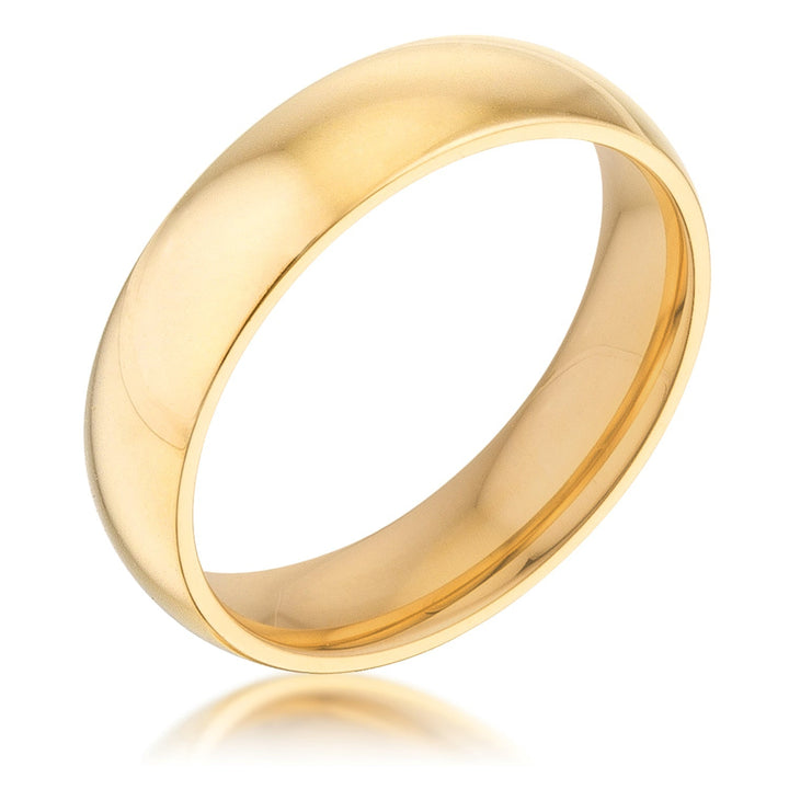 LOVCIA Elegant 5mm 18k Gold-Plated Stainless Steel Wedding Band