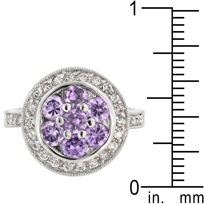 LOVCIA Purple Amethyst Lily Accent Ring