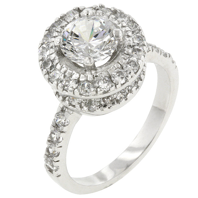 LOVCIA Majestic Rhodium-Plated Engagement Ring