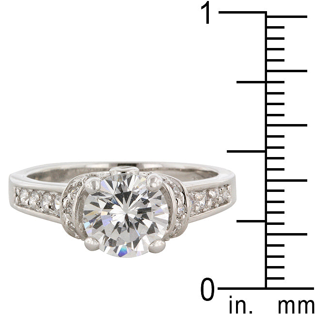 LOVCIA Platinum Luster Cubic Zirconia Regal Ring