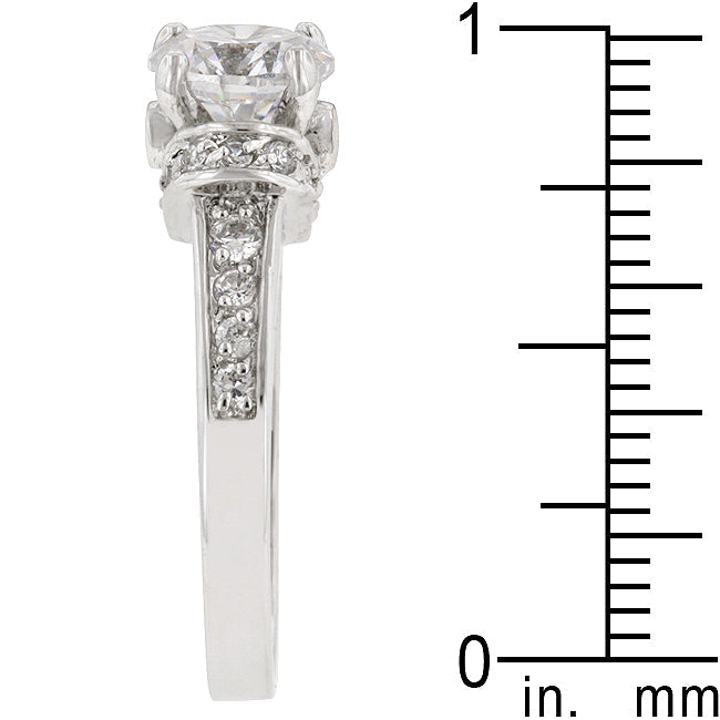 LOVCIA Platinum Luster Cubic Zirconia Regal Ring