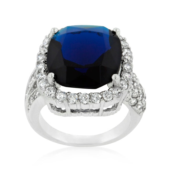 LOVCIA Radiant Oval-Cut Deep Blue Sapphire Ring