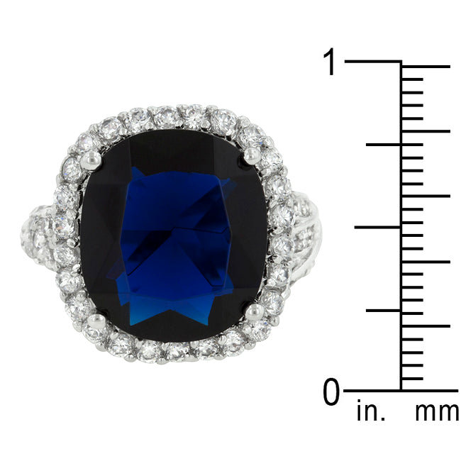 LOVCIA Radiant Oval-Cut Deep Blue Sapphire Ring