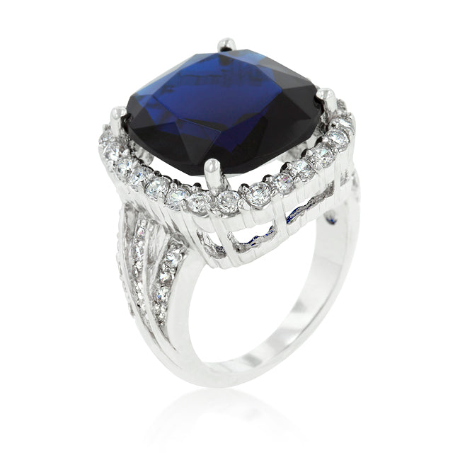 LOVCIA Radiant Oval-Cut Deep Blue Sapphire Ring