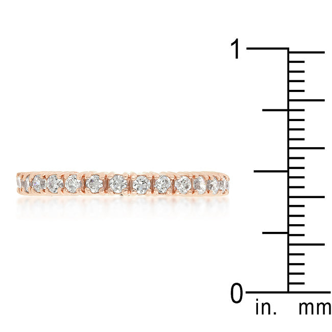 LOVCIA 18k Rose Gold Plated Cubic Zirconia Eternity Ring