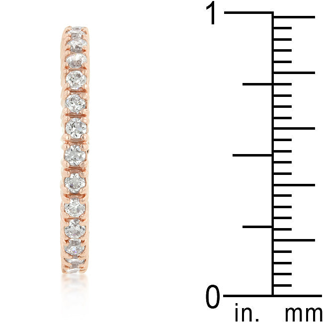 LOVCIA 18k Rose Gold Plated Cubic Zirconia Eternity Ring