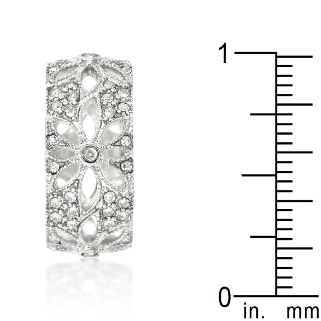 LOVCIA Elegant Floral Filigree Eternity Ring