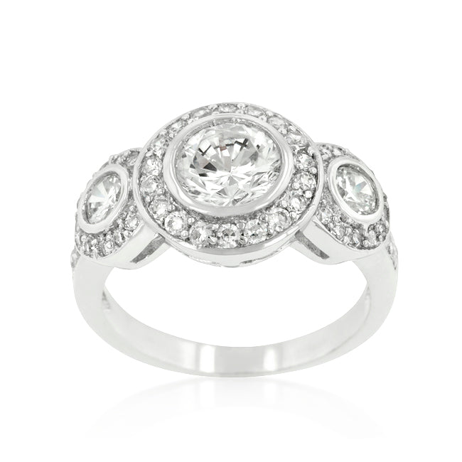 LOVCIA Elegant Fitzgerald Cubic Zirconia Bezel-Set Ring