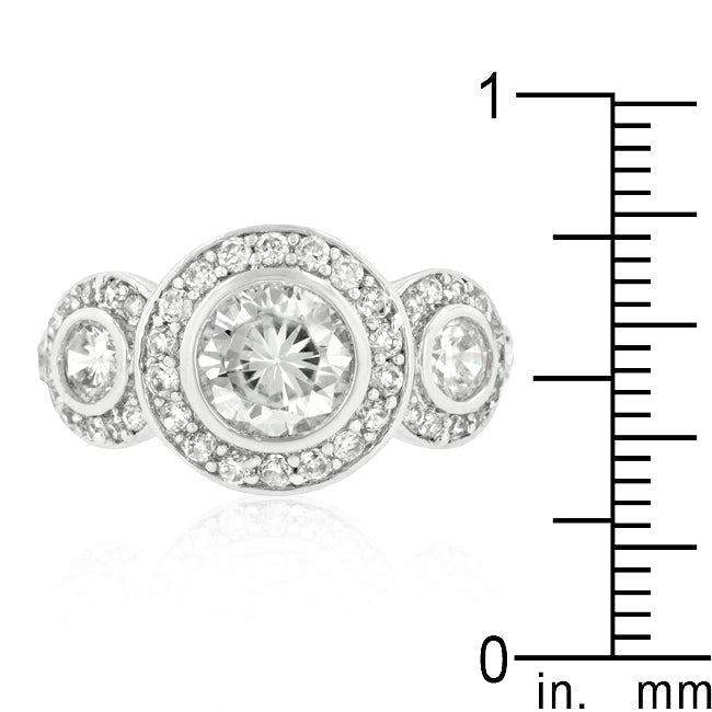 LOVCIA Elegant Fitzgerald Cubic Zirconia Bezel-Set Ring