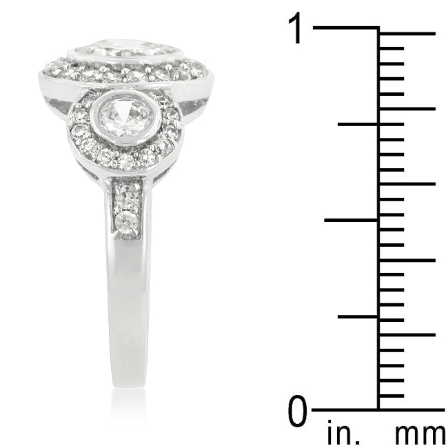 LOVCIA Elegant Fitzgerald Cubic Zirconia Bezel-Set Ring