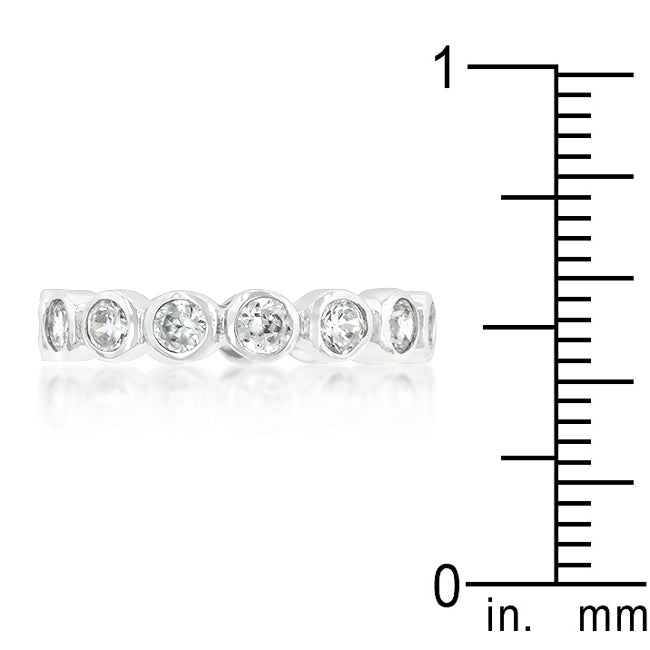 LOVCIA Eternal Linked Bezel Rhodium Band