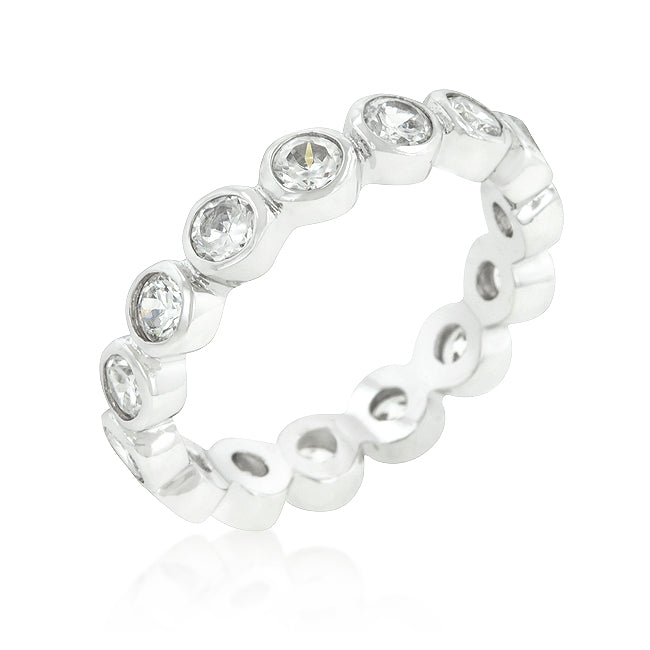 LOVCIA Eternal Linked Bezel Rhodium Band