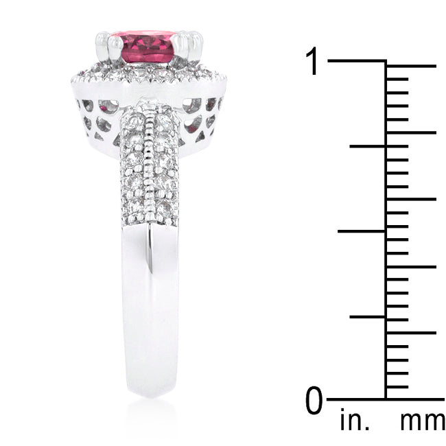 LOVCIA Radiant Fuchsia Halo Cubic Zirconia Ring