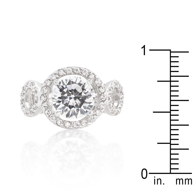 LOVCIA Elegant Trio Round Cut Cubic Zirconia Ring